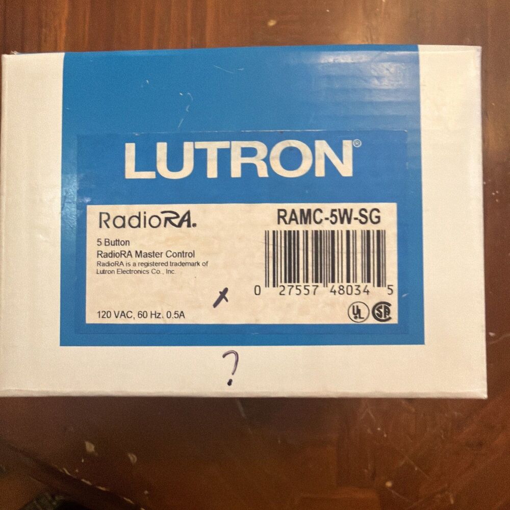 Lutron RadioRA RAMC-5W-RL-SG 5-Button Master Control Sea Glass Open Box